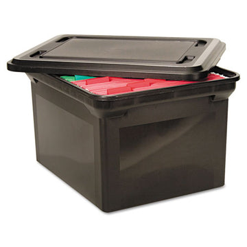 Advantus File Tote With Lid, Letter-legal Files, 14.13" X 18" X 10.75", Black freeshipping - TVN Wholesale